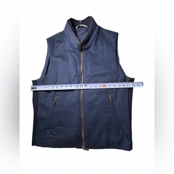 Maurizio Baldassari 100% Cashmere Vest w/ Knit Sides Size 56 (XXL/2xL US) blue - Picture 8 of 16